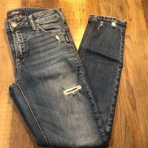 Factory Distress Silver Mazy Jeans 27x29